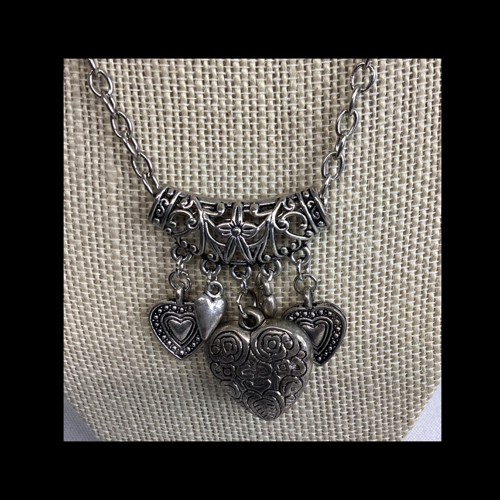 Elegant Silver Heart Charm Necklace